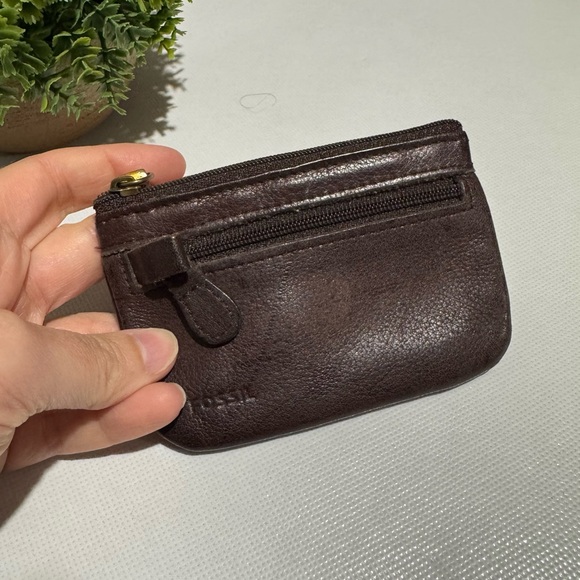 Fossil Handbags - Fossil Brown Leather Small Coin Purse Wallet Pouch Western Boho Classic